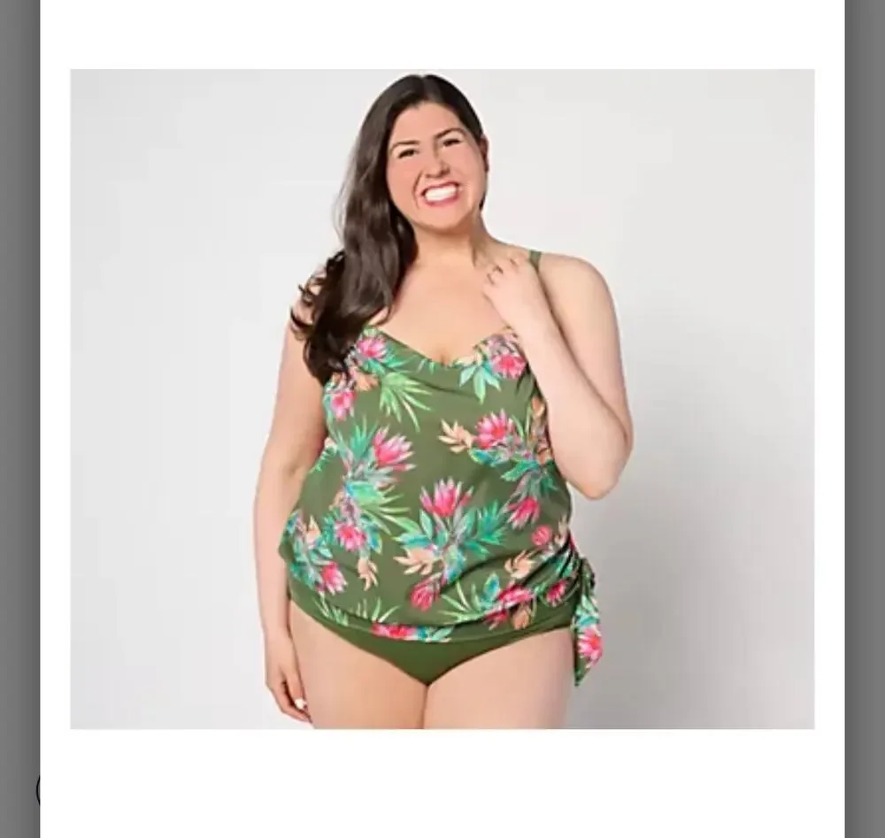 New Kim Gravel x Swimsuits For All Side Tie V-Neck Tankini & Hi-Rise Brief 14